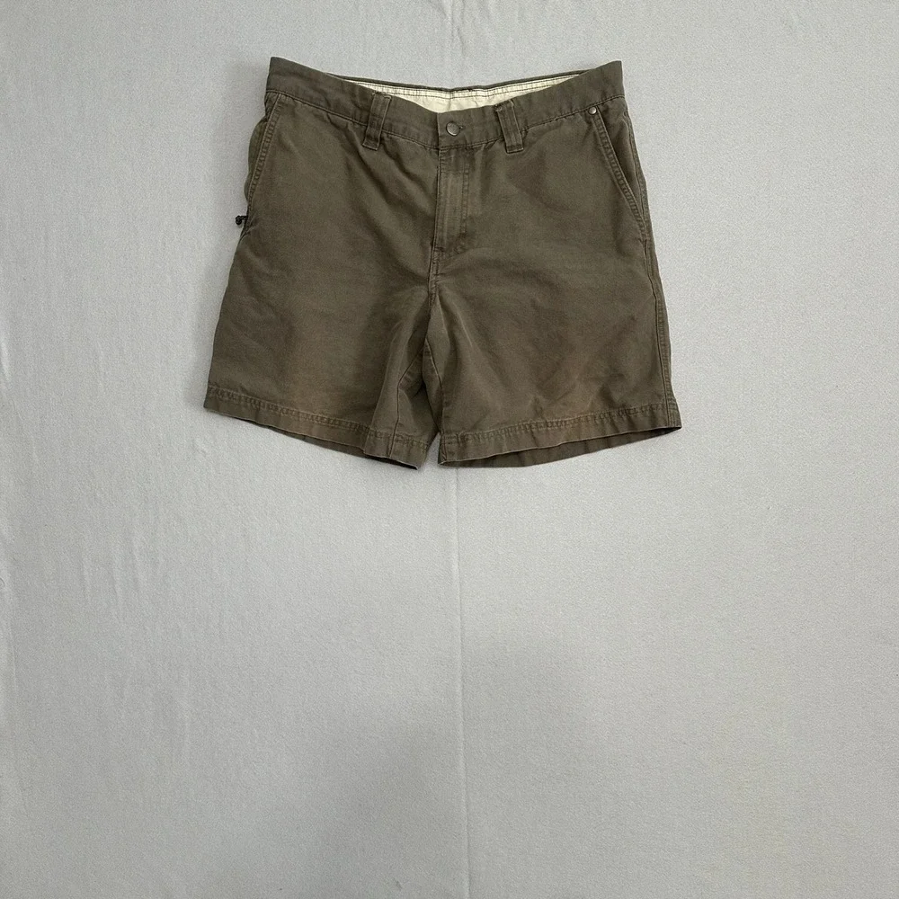 Columbia Mens Brown Canvas Utility Shorts Size 34W 8L Outdoor Hiking Cargo - Picture 1 of 6